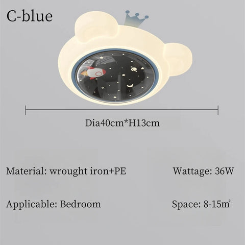 Modern Cartoon Astronaut Planet Ceiling Light Children Bedroom Study Nursery Home Decorate Chandelier Lamp Lustre Indoor Fixture