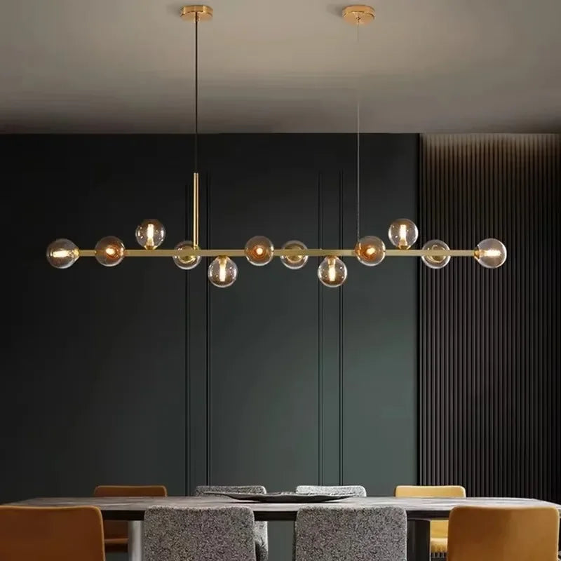 Nordic Glass Ball LED Pendant Lights for Table Living Dining Room Kitchen Island Food Chandelier Home Decor Lusters Luminaires