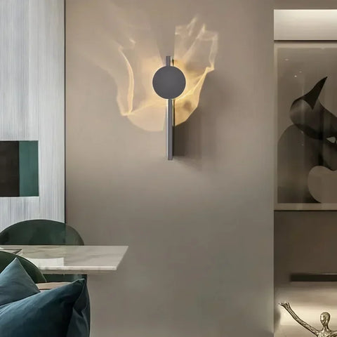 SANDYHA Modern Silver Wall Lamp Stainless Steel Ripple Lustre Home Decor Living Room Bedroom Bedside Corridor Led Night Light