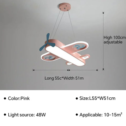 Nordic Aircraft Chandelier for Bedroom Children's Room Nursery Pendant Lamp Minimalist Decor Indoor Lighting Luster Fixture
