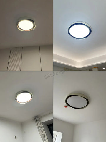 LED master bedroom ceiling lamp modern simple walnut color eye protection study lights design round living room lamps