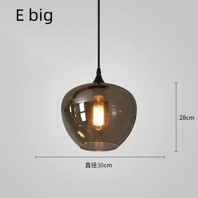 Postmodern Grey Glass Led Pendant Lights For Kitchen Hanging Lamp Dining Room Home Decor Loft Suspension Lighting Luminaire