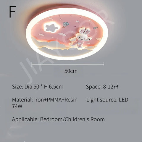 Modern Cute LED Ceiling Lamp For Kids Children's Room Bedroom Chandelier Light Interior Home Decoration Lustre Lighting Fixtures