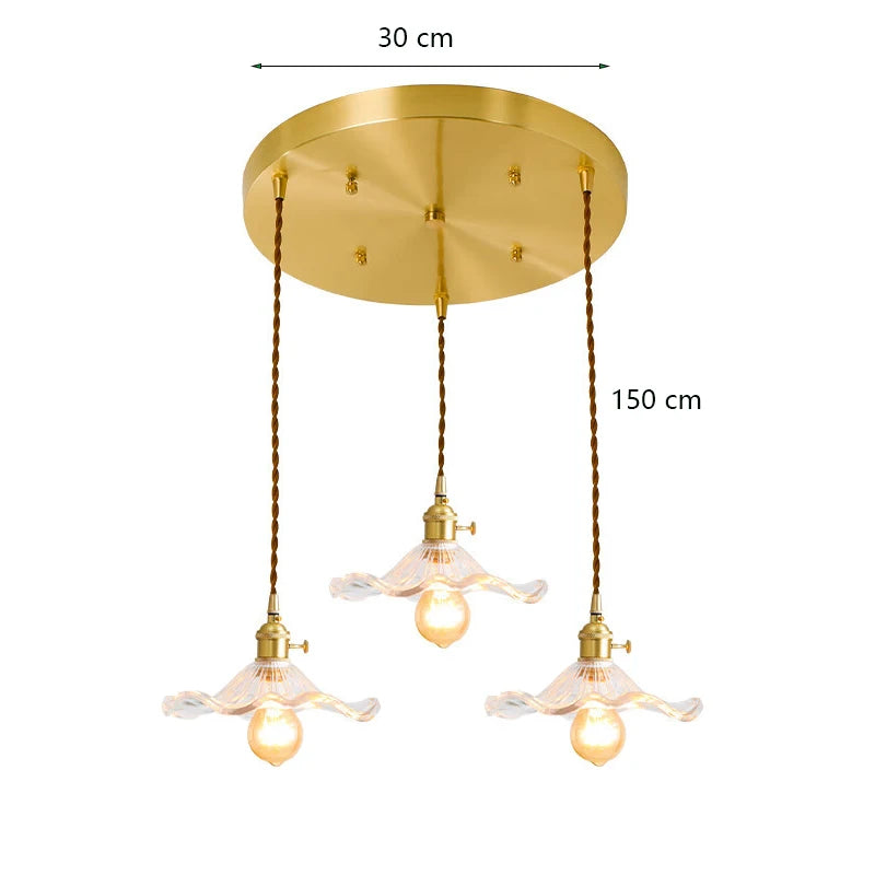 Modern Simple Lotus Leaf Pendant Lights for Bedroom Dining Room Kitchen Nordic Led Glass Pendant Lamp Green  Brown/ Clear Glass