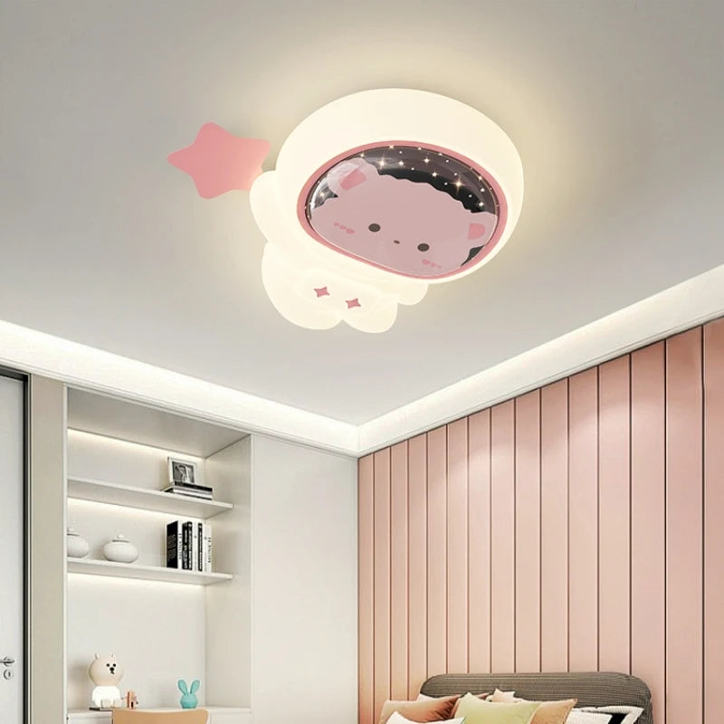 Modern Cartoon Astronaut Planet Ceiling Light Children Bedroom Study Nursery Home Decorate Chandelier Lamp Lustre Indoor Fixture
