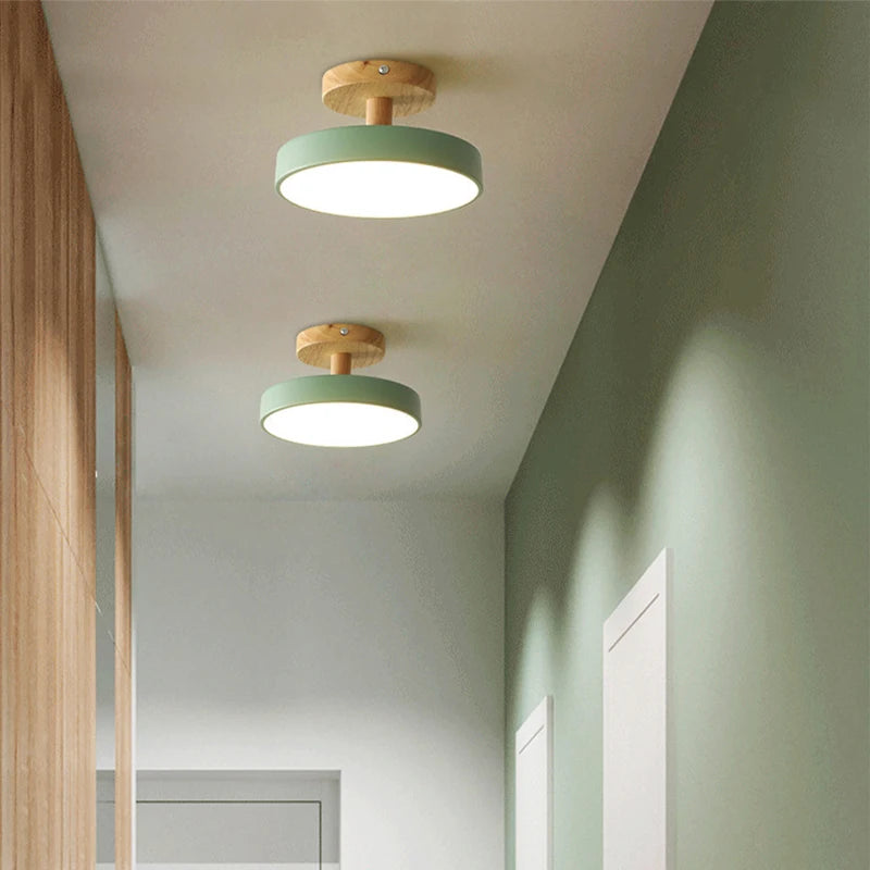 Creative Led Wood Art Ceiling Lamp Bedroom Living Room Corridor Ceiling Light LED Restaurant Lamps AC220V Decorative Fixtures