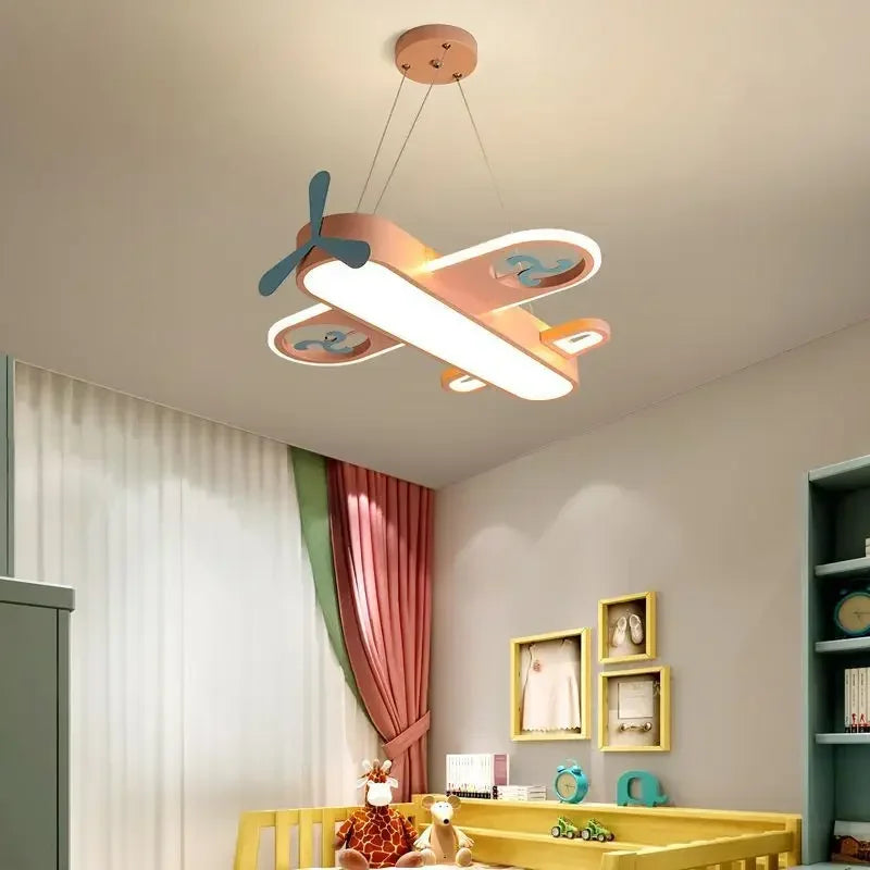 Nordic Aircraft Chandelier for Bedroom Children's Room Nursery Pendant Lamp Minimalist Decor Indoor Lighting Luster Fixture