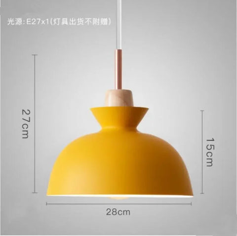 Creative Wooden Iron Single-head Chandelier Country Style Modern Simple Dining Room Living Room Bedroom Bedside Lighting Fixture