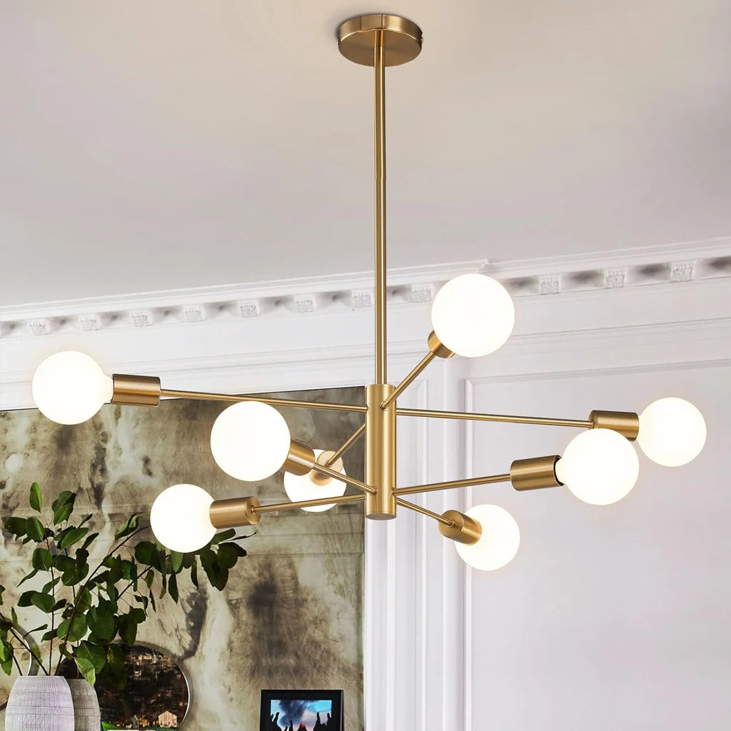 2/4/8 Heads Vintage Sputnik Ceiling Chandelier Lighting Ceiling Lamp for Bedroom Kitchen Living Room Pendant Light Fixture E27