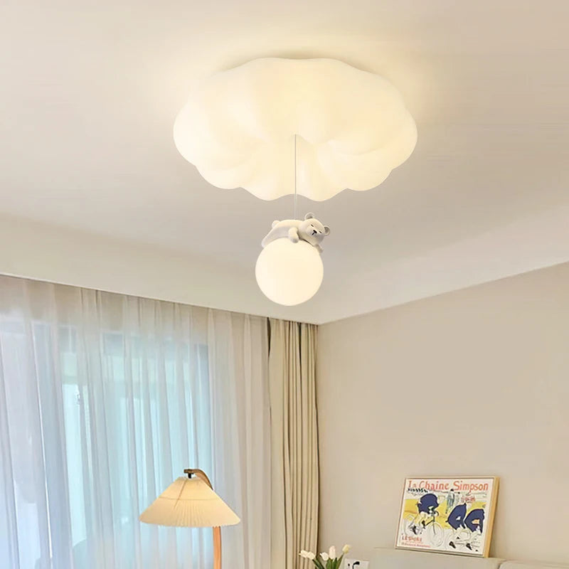 Bear Cream Ceiling Lights Modern Lighting Creative Simple Lamps Living Room Bedroom Lustres Luminaria Decoration Lamparas 2024
