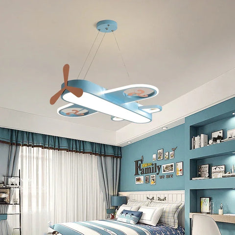 Nordic Aircraft Chandelier for Bedroom Children's Room Nursery Pendant Lamp Minimalist Decor Indoor Lighting Luster Fixture
