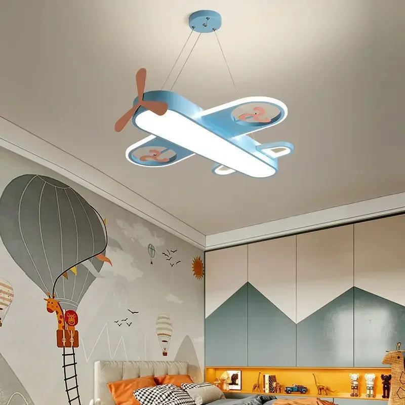 Nordic Aircraft Chandelier for Bedroom Children's Room Nursery Pendant Lamp Minimalist Decor Indoor Lighting Luster Fixture