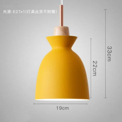 Creative Wooden Iron Single-head Chandelier Country Style Modern Simple Dining Room Living Room Bedroom Bedside Lighting Fixture