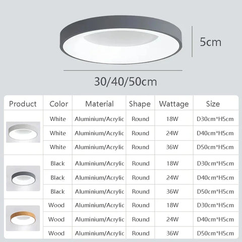 LED Ceiling Light 30/40/50CM Remote Control Adjustable Color Temperature Brightness Bedroom Living Room Hotel Indoor Lamp Lustre