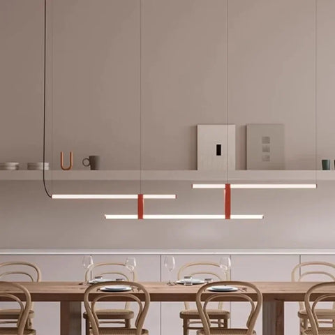 Modern Creative Line Restaurant Dining Table Bar Counter Long Strip Pendant Light Suitable for Hotel Front Desk Balcony Corridor