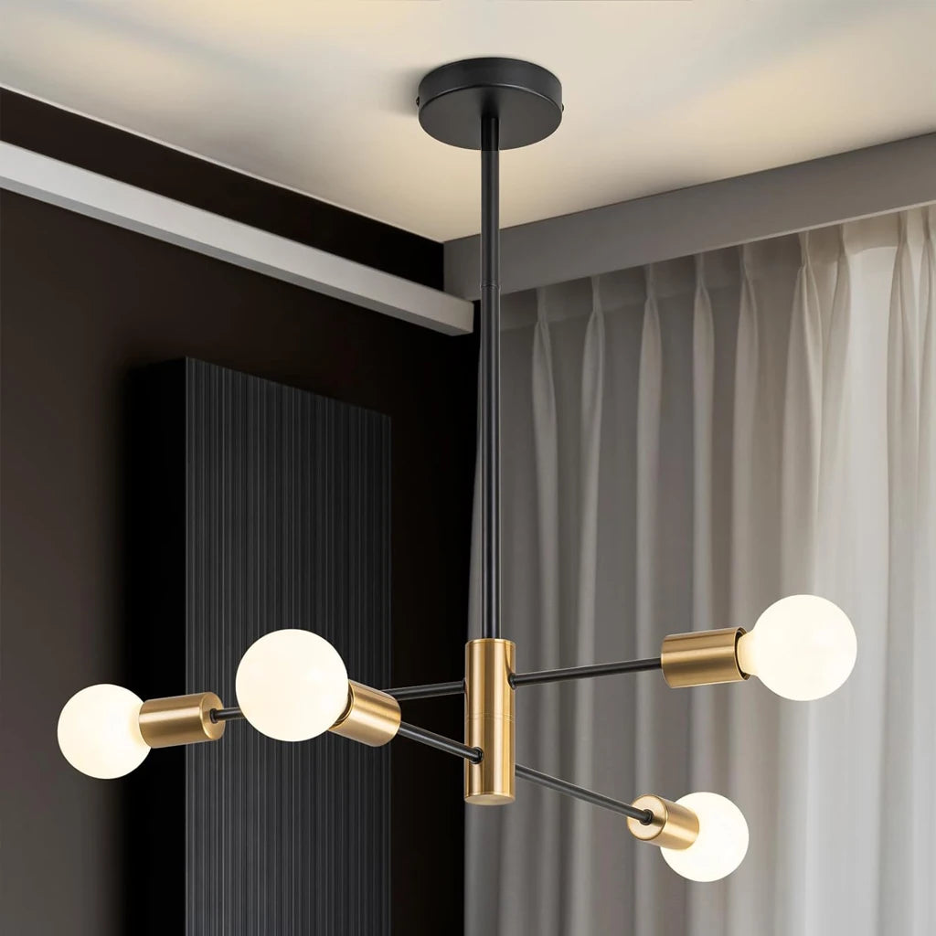 2/4/8 Heads Vintage Sputnik Ceiling Chandelier Lighting Ceiling Lamp for Bedroom Kitchen Living Room Pendant Light Fixture E27