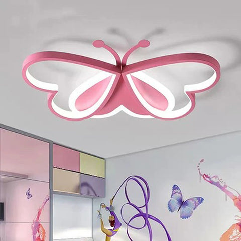 Children's lamp Pink butterfly ceiling lights girl boy's room  LED ceiling lamp living room kindergarten decor Light fixture