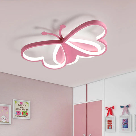 Children's lamp Pink butterfly ceiling lights girl boy's room  LED ceiling lamp living room kindergarten decor Light fixture