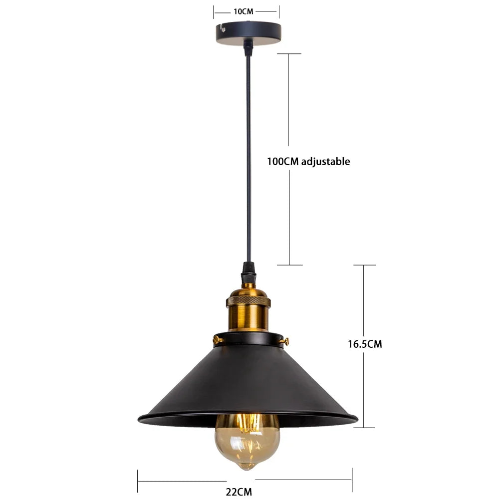 Vintage LED Iron Lampshade Retro Chandeliers Russia Pendant Lights for Loft Kitchen Dining Bedroom Home Lighting Hanging Lamp
