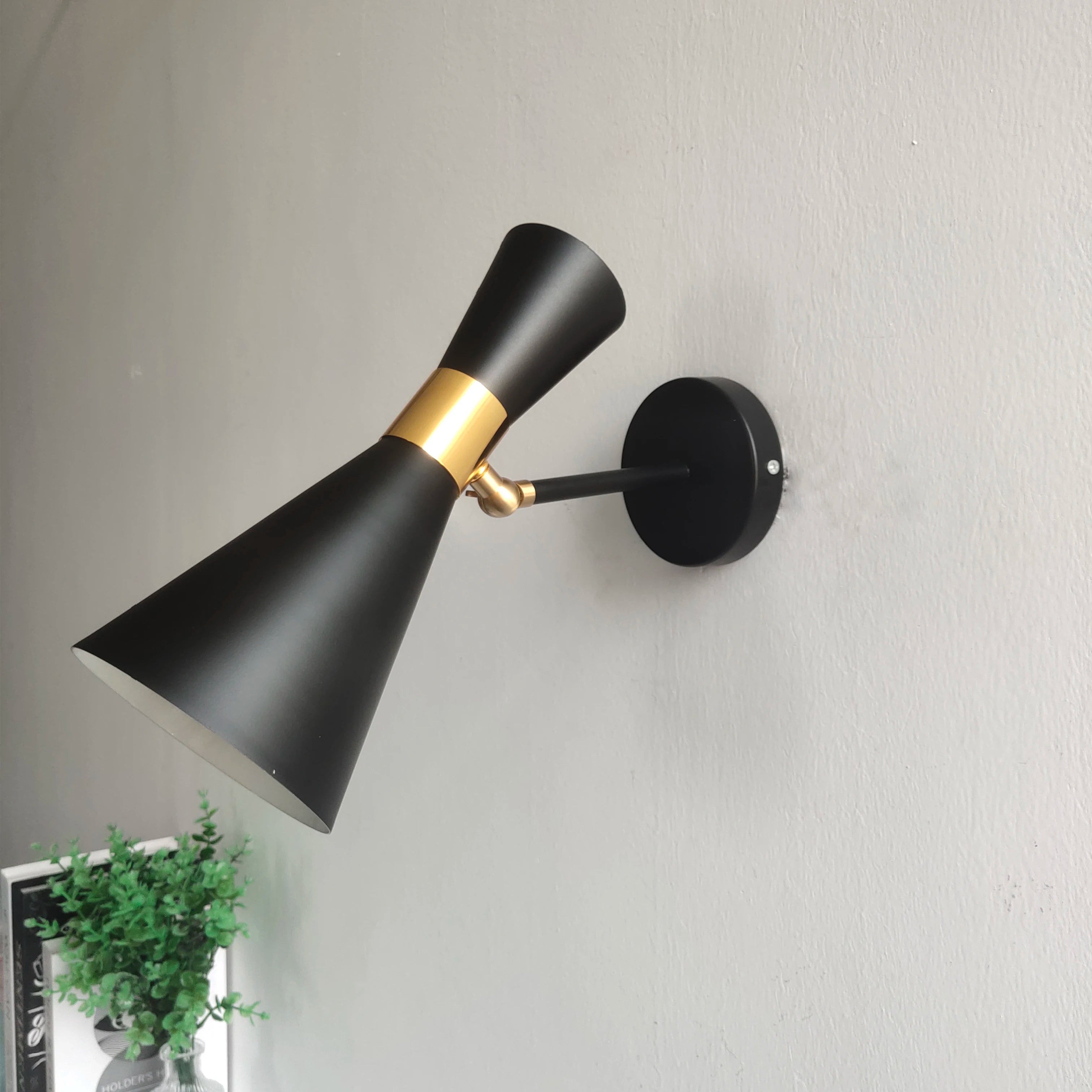 Fashion black white wall lamps Copper rotating head Aluminum shade E27 Luminaire Living dining room bedroom Wall sconces Decor
