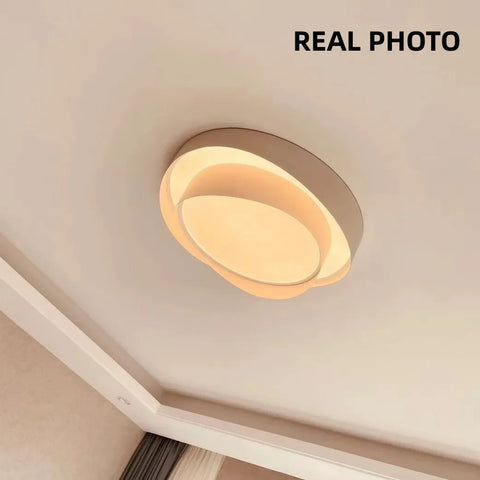 Modern Pure White Led Ceiling Light Nordic Minimalism Lustre Luminarias Bedroom Ceiling Mounted Lamp New Cream Style Indoor Lamp