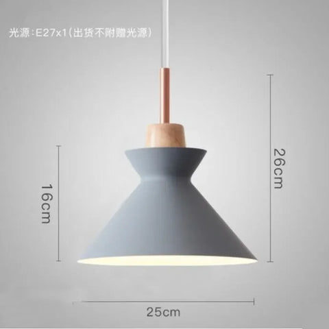 Creative Wooden Iron Single-head Chandelier Country Style Modern Simple Dining Room Living Room Bedroom Bedside Lighting Fixture