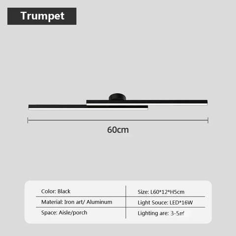 Modern LED Ceiling Light Long Aluminum Double Line Creative Design Ceiling Light Indoor Lighting Fixtures For Corridors Balconie