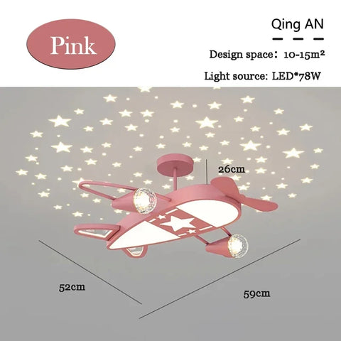 Modern Creative Boy Girl Bedroom Baby Room Decor Ceiling Lamps Starry Sky Airplane Light Romantic Children's Room Ceiling Lights