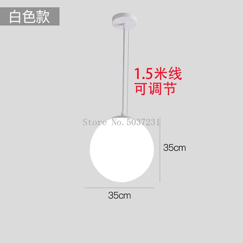 Modern White PE Ball Pendant Lights Nordic Led Hanging Lamp Simple Acrylic Ball Lighting for Living Room Bedroom Dining Fixture