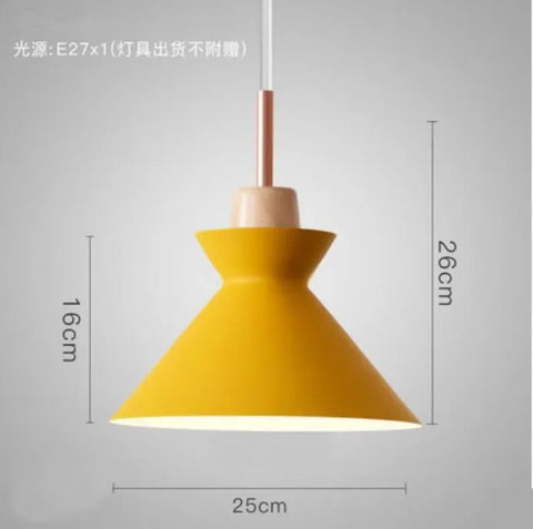 Creative Wooden Iron Single-head Chandelier Country Style Modern Simple Dining Room Living Room Bedroom Bedside Lighting Fixture