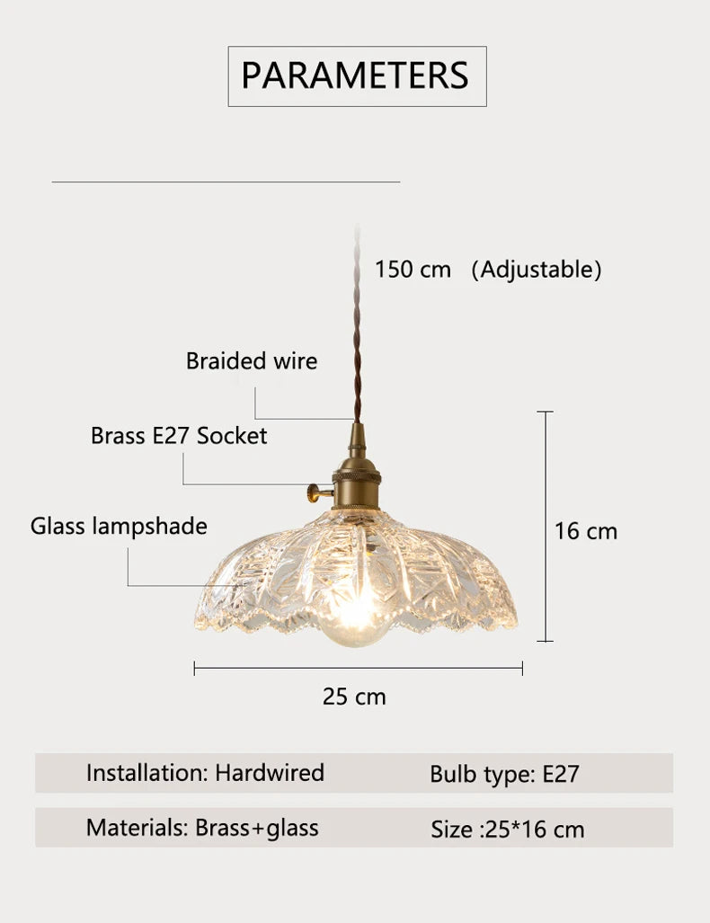 Multi-Style Vintage Pendant Light with Clear Glass Brass Farmhouse Hanging Light fixtures for Kitchen Island Dining Room Bedroom