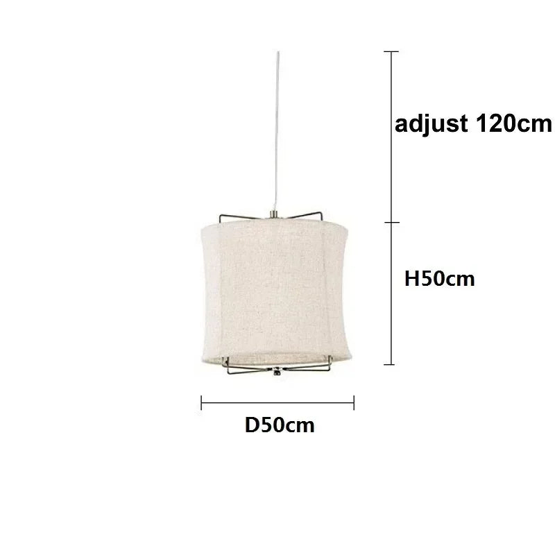Fabric Pendant Lamp Wabi Sabi Style Cotton Linen Dining Table Restaurant Hotel Bedroom Retro Counter Handmade Art Bedroom Lamps