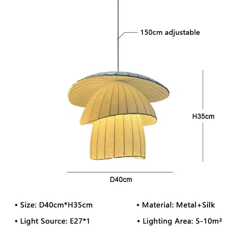 Modern Japanese Wabi Sabi Silk Chandeliers Living Dining Room Bedroom Home Decor Nordic Pendant Lights Indoor Lighting Fixtures