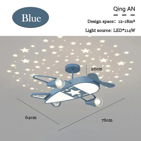 Modern Creative Boy Girl Bedroom Baby Room Decor Ceiling Lamps Starry Sky Airplane Light Romantic Children's Room Ceiling Lights