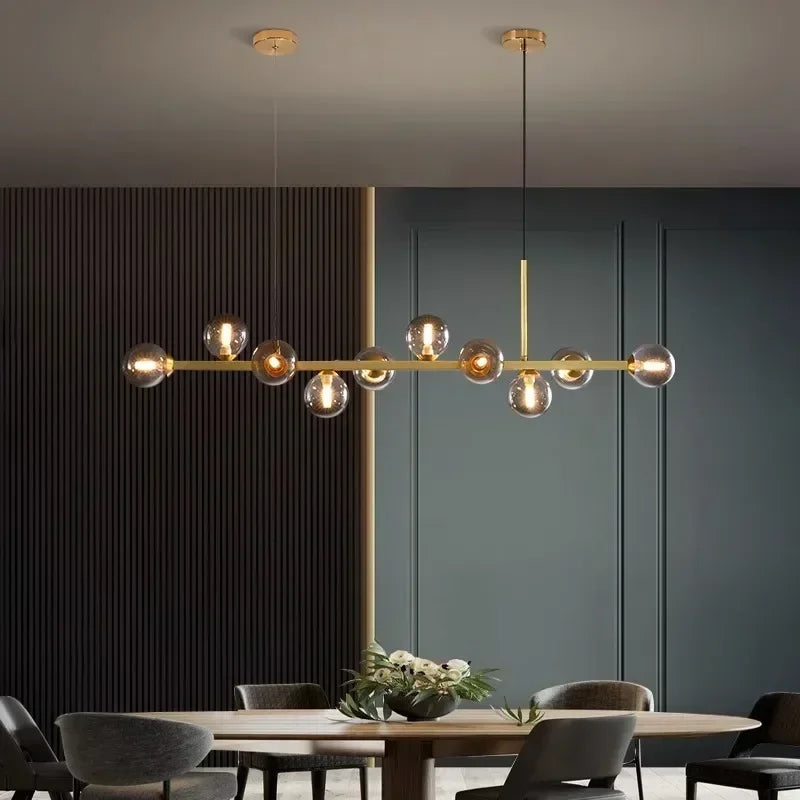 Nordic Glass Ball LED Pendant Lights for Table Living Dining Room Kitchen Island Food Chandelier Home Decor Lusters Luminaires