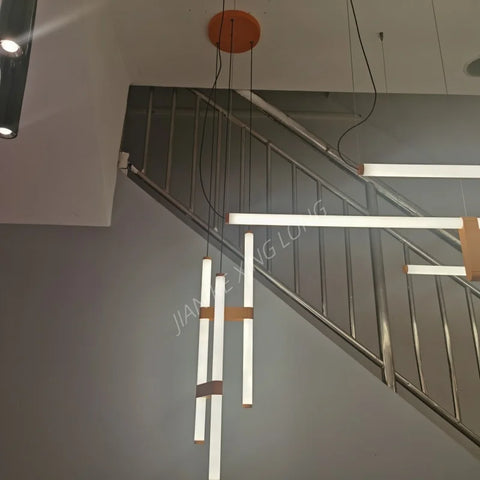 Modern Creative Line Restaurant Dining Table Bar Counter Long Strip Pendant Light Suitable for Hotel Front Desk Balcony Corridor