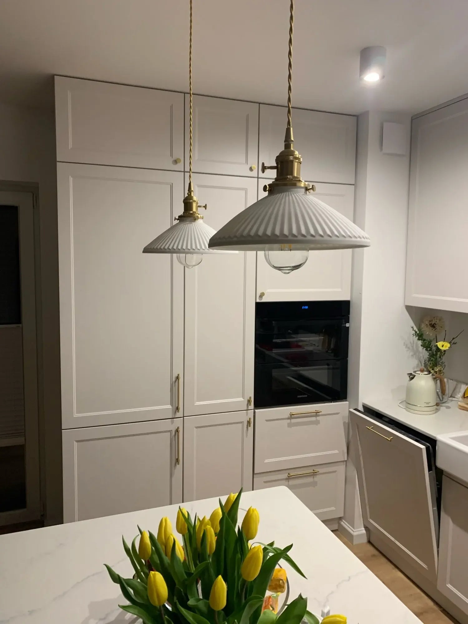 Japanese Ceramic Chandelier Lighting for Kitchen Dining Room Restaurant Bar Bedside Nordic Luxury Led Chandelier Ceiling Lamp
