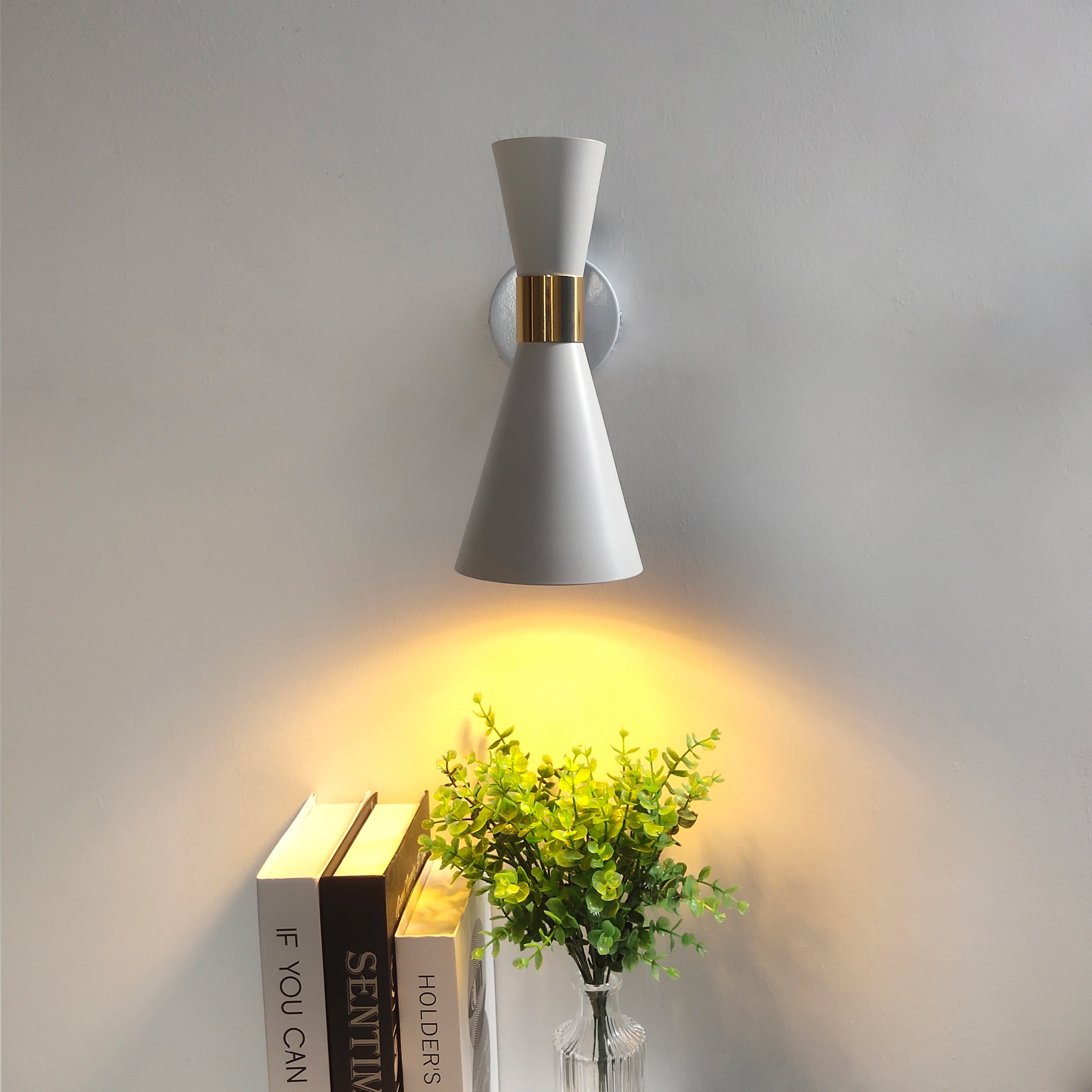 Fashion black white wall lamps Copper rotating head Aluminum shade E27 Luminaire Living dining room bedroom Wall sconces Decor