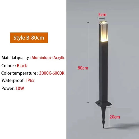 Outdoor LP65 waterproof lawn light LED 10W aluminum acrylic light, park square garden courtyard landscape light AC85-265V