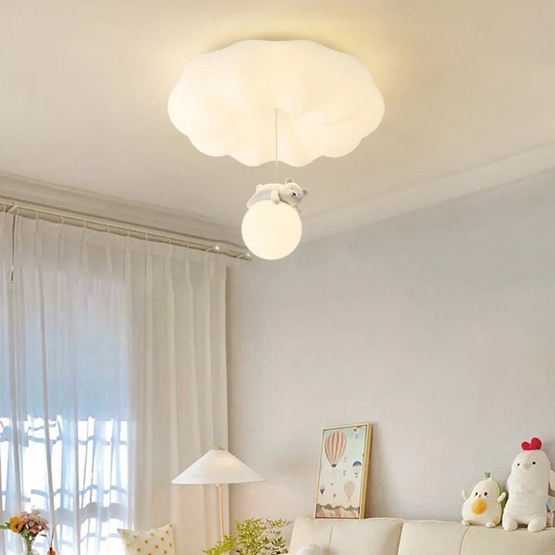 Bear Cream Ceiling Lights Modern Lighting Creative Simple Lamps Living Room Bedroom Lustres Luminaria Decoration Lamparas 2024