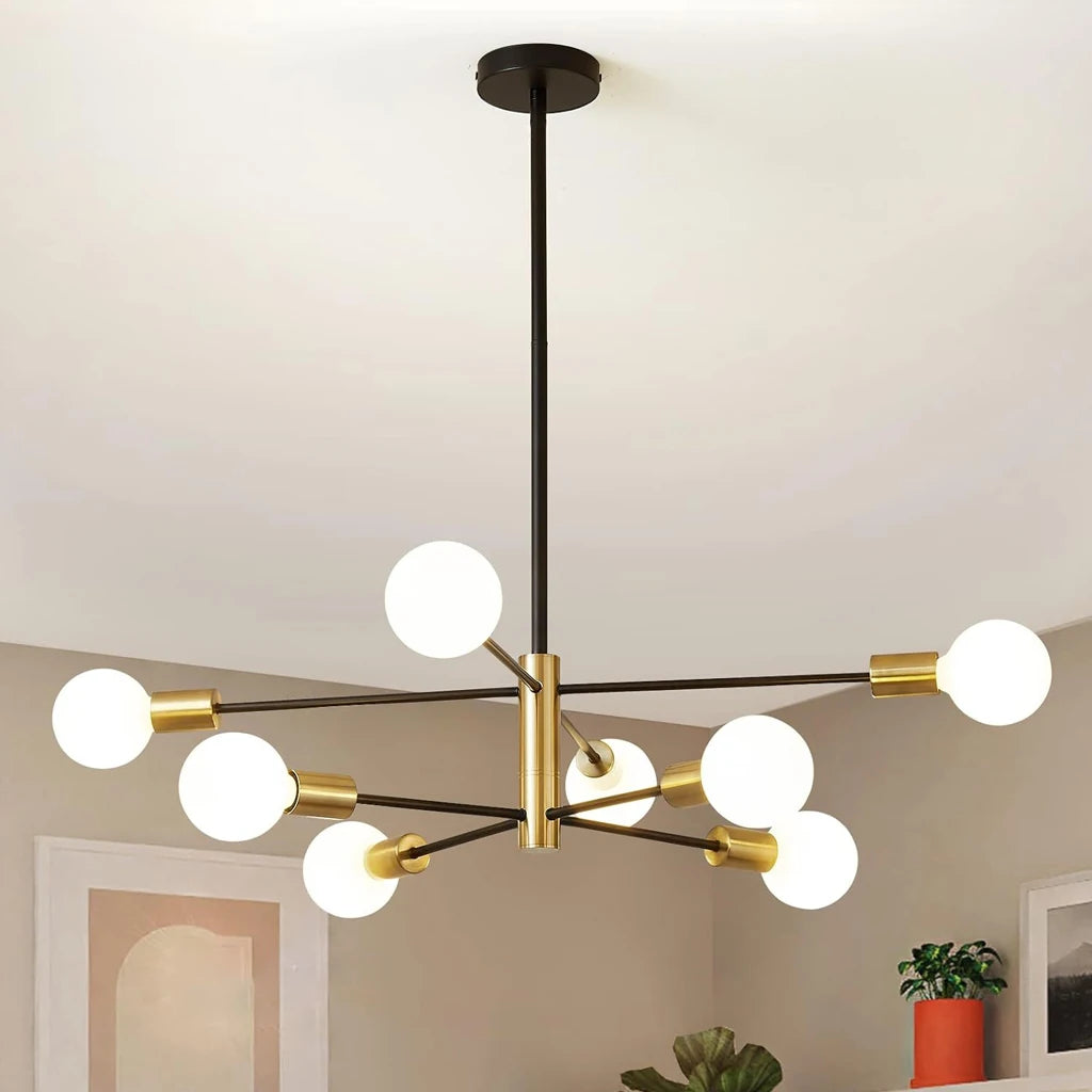 2/4/8 Heads Vintage Sputnik Ceiling Chandelier Lighting Ceiling Lamp for Bedroom Kitchen Living Room Pendant Light Fixture E27