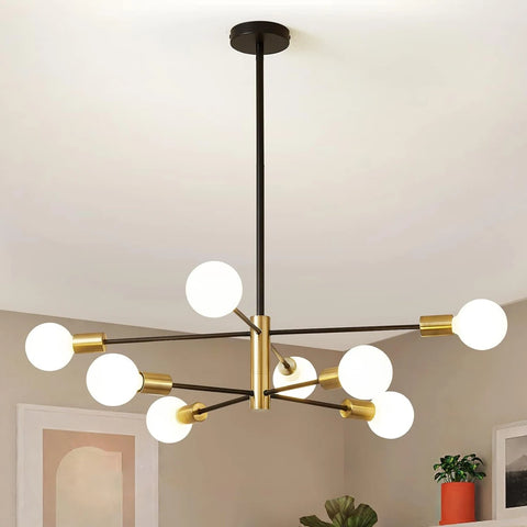 2/4/8 Heads Vintage Sputnik Ceiling Chandelier Lighting Ceiling Lamp for Bedroom Kitchen Living Room Pendant Light Fixture E27