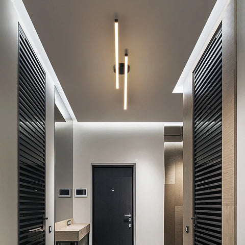 Modern LED Ceiling Light Long Aluminum Double Line Creative Design Ceiling Light Indoor Lighting Fixtures For Corridors Balconie