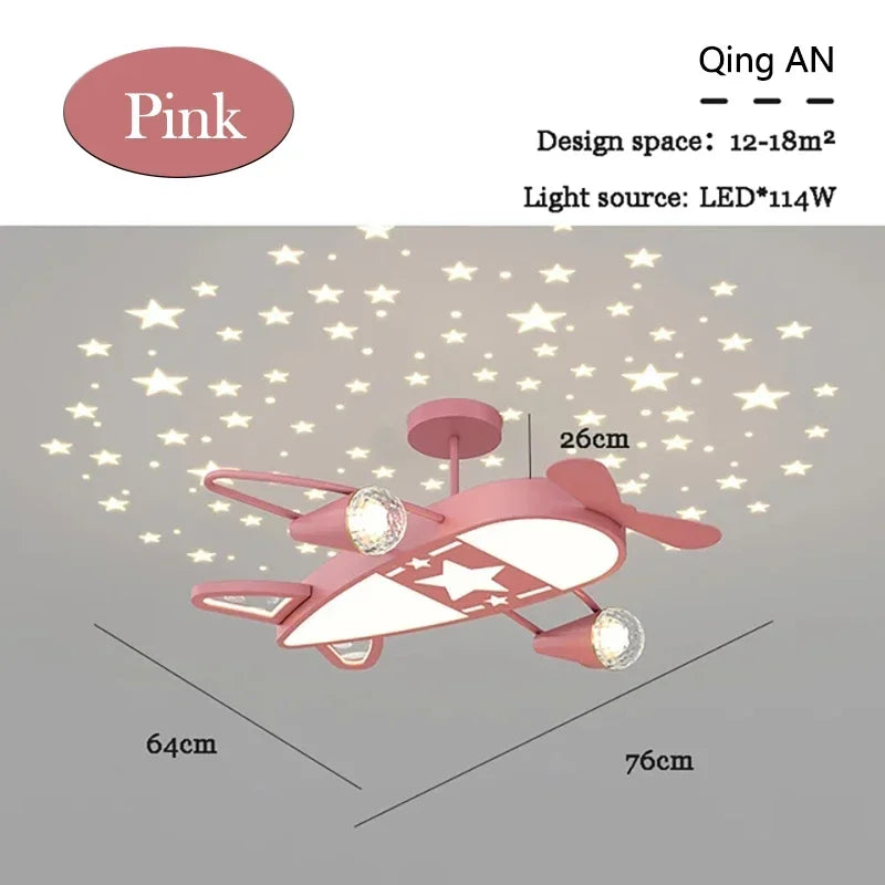 Modern Creative Boy Girl Bedroom Baby Room Decor Ceiling Lamps Starry Sky Airplane Light Romantic Children's Room Ceiling Lights