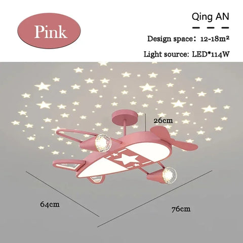 Modern Creative Boy Girl Bedroom Baby Room Decor Ceiling Lamps Starry Sky Airplane Light Romantic Children's Room Ceiling Lights