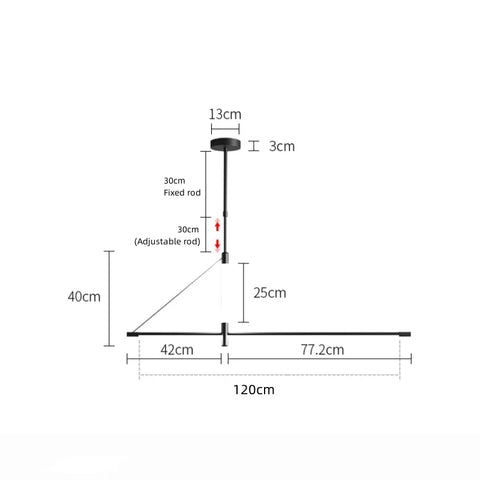 LED strip pendant lights modern minimalist black hanging lamps for dining hall bar counter dining table indoor lighting fixtures