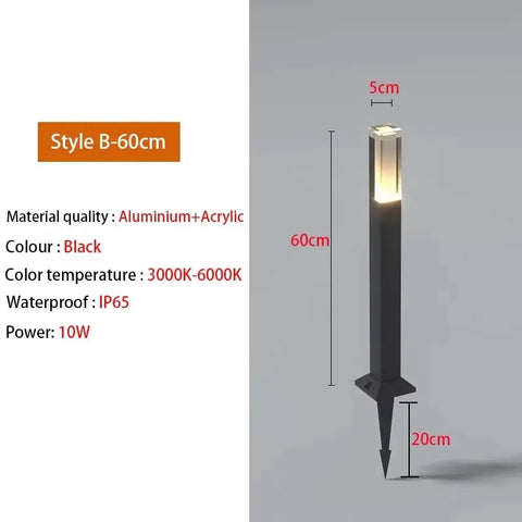 Outdoor LP65 waterproof lawn light LED 10W aluminum acrylic light, park square garden courtyard landscape light AC85-265V