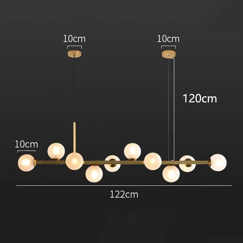 Nordic Glass Ball LED Pendant Lights for Table Living Dining Room Kitchen Island Food Chandelier Home Decor Lusters Luminaires