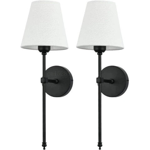 Modern American Led Wall Lamp for Bathroom Mirror Light Bedroom Room Decor Corridor Cloth Lampshade Sconce Wiring is required