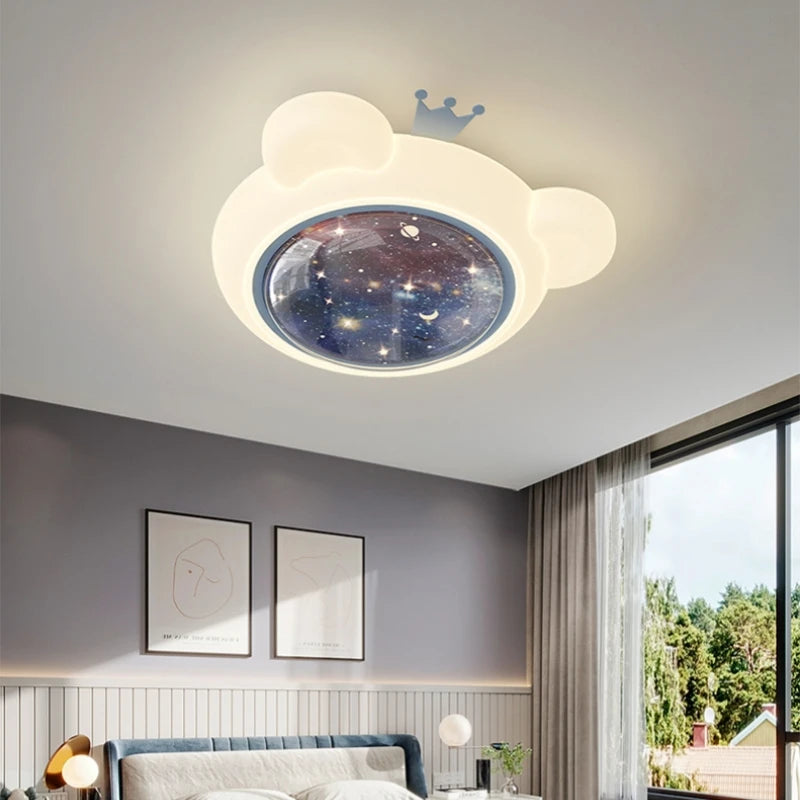 Modern Cartoon Astronaut Planet Ceiling Light Children Bedroom Study Nursery Home Decorate Chandelier Lamp Lustre Indoor Fixture